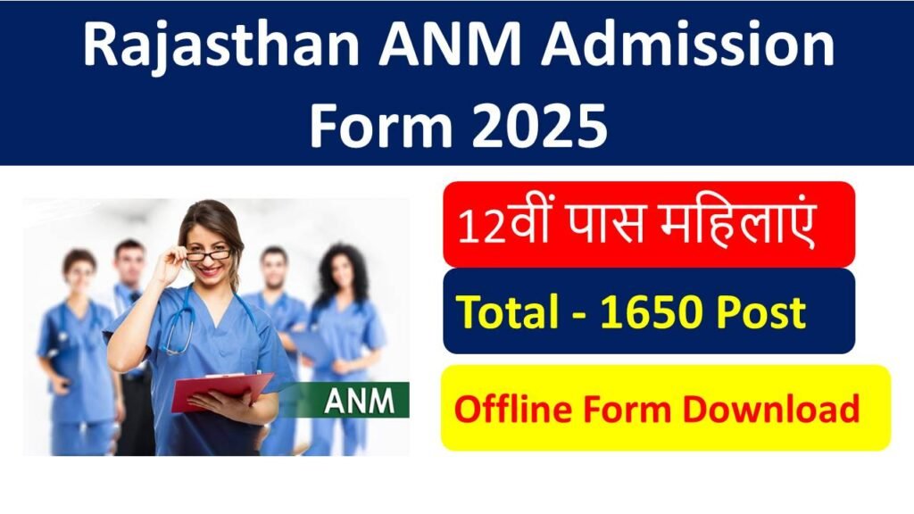 Rajasthan ANM Admission Form 2025