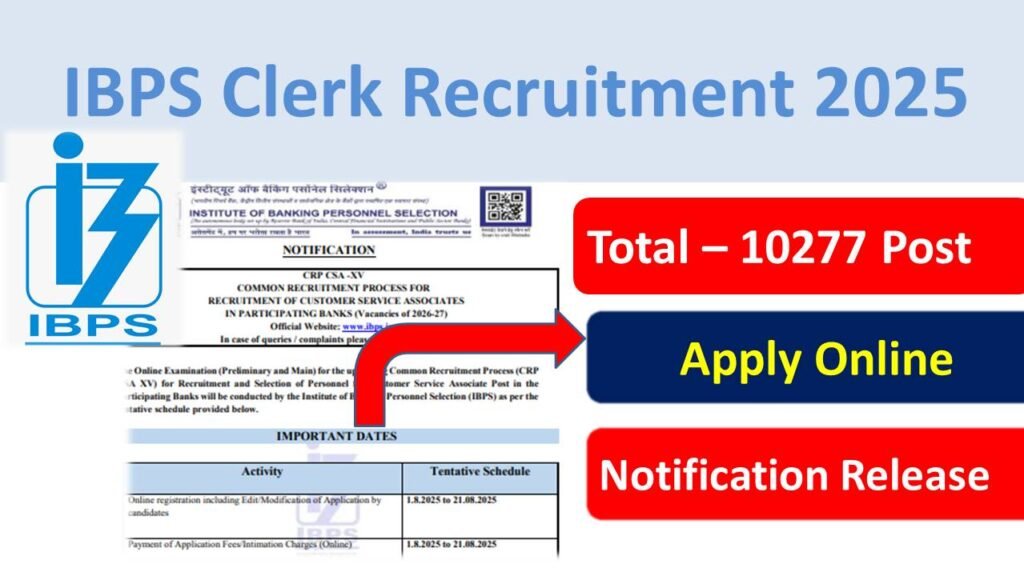 IBPS Clerk Recruitment 2025