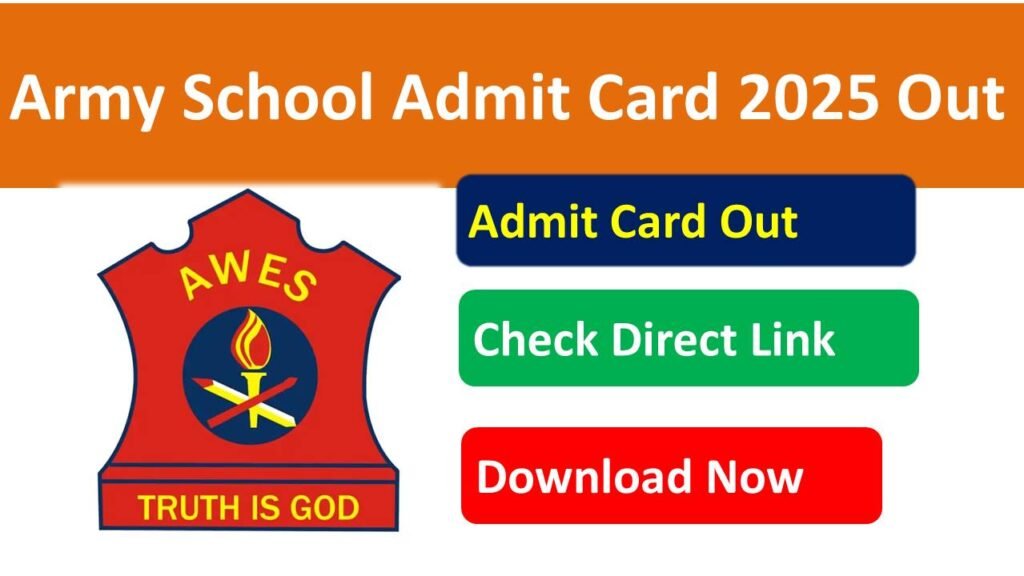 Army School AWES Admit Card 2025 Release