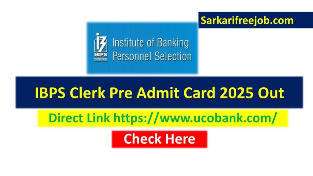 IBPS Clerk Pre Admit Card 2025 Out