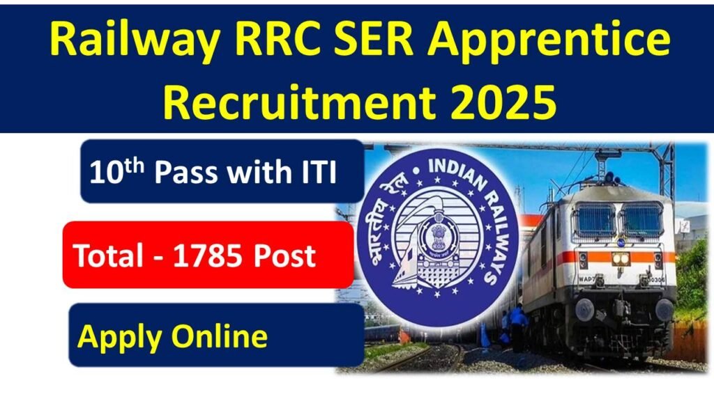 Railway RRC SER Apprentice Recruitment 2025 Apply For 1785 Post
