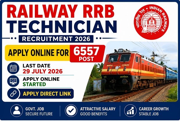 Railway RRB Technician Recruitment 2026 Apply Online for 6557 Post