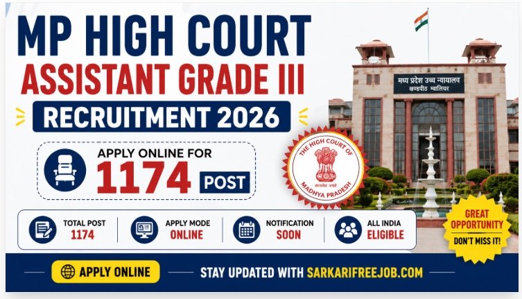 MP High Court Assistant Grade III Recruitment 2026 Apply Online for 1174 Post
