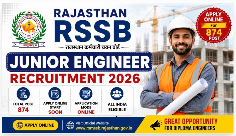 Rajasthan RSSB Junior Engineer Recruitment 2026 Apply Online For 874 Post
