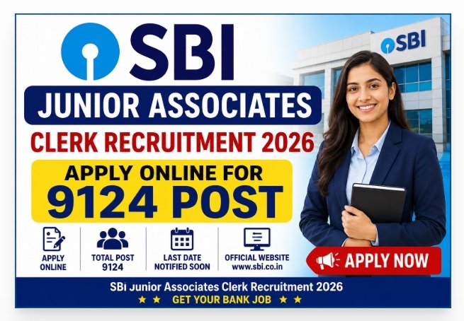 SBI Junior Associates Clerk Recruitment 2026 Apply Online for 9124 Post 