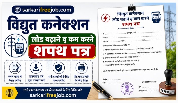 Vidhyut Connection HP Load Change Affidavit Format