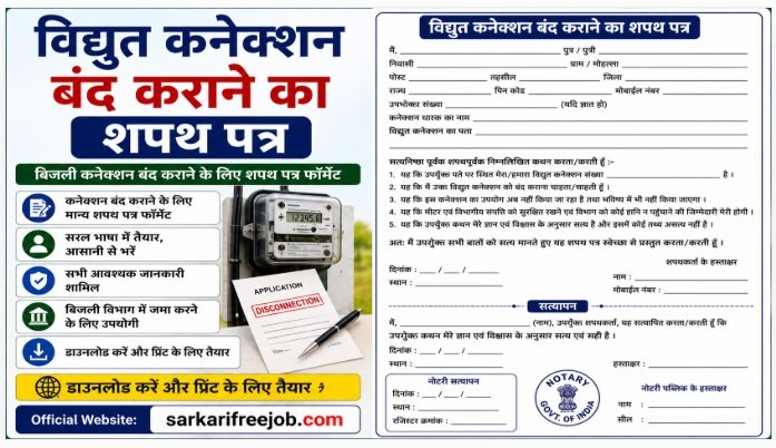 Vidhut Connection Band Application Affidavit Format